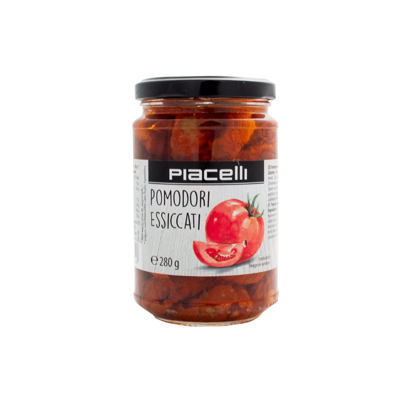 Antipasti Pomodori essiccati - Tomaten getrocknet (280g) Piacelli von Piacelli bei Araxxon  - Hochwertiges griechisches Produkt.   Antipasti Pomodori essiccati - Tomaten getrocknet (280g) Piacelli από Piacelli στο Araxxon  - Αυθεντικό ελληνικό προϊόν.